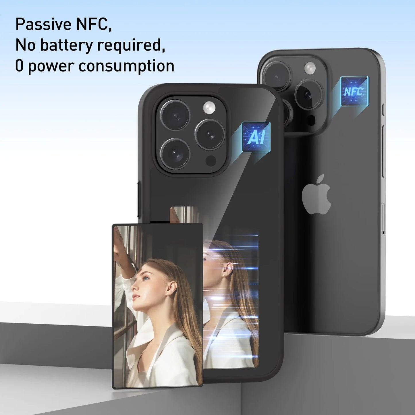 Revolutionary DIY Phone Case with E-Ink Display and NFC - Shockproof Protection for iPhone 16/15/14/13 Pro Max