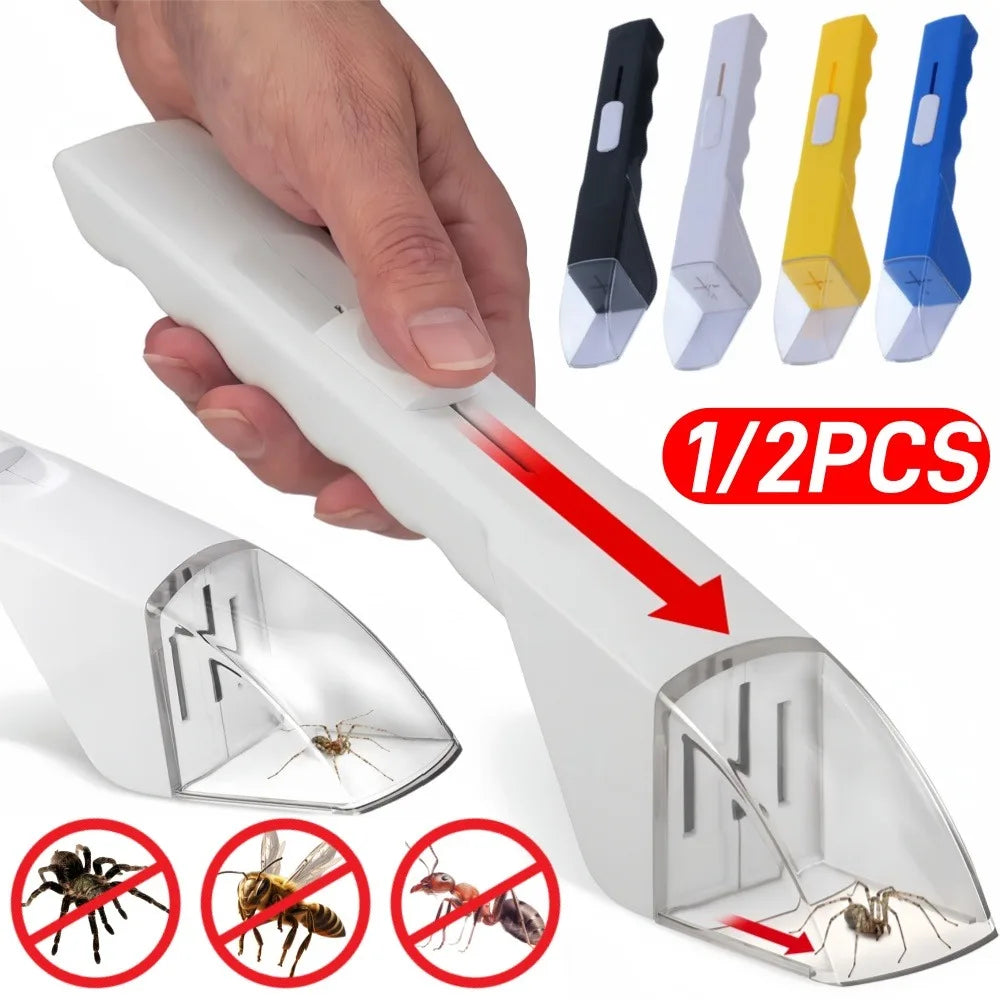 Portable Insect Catcher Transparent Handheld Push Insect Observer Contactless Insect Catcher for Indoor Outdoor Childrens Toys